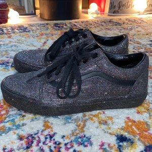 VANS black with colorful glitter. Like new condition